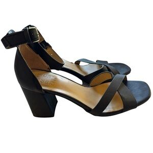 Elegant Black Naturalizer Vegan Leather Women's 6 Strap High Heels